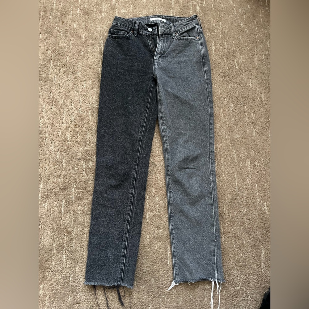 black and gray jeans